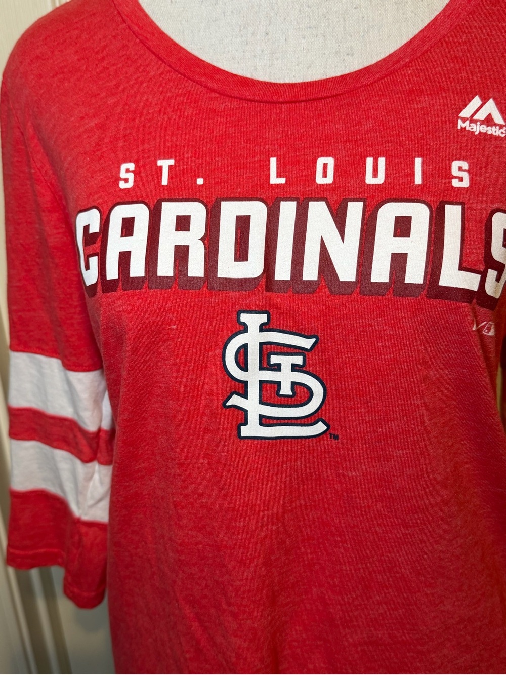 Majestic St. Louis Cardinals Women's 3/4-Sleeve T-Shirt S - Picture 3 of 6